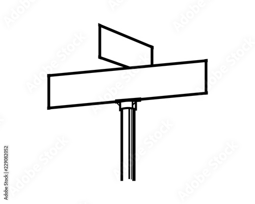 Line Art Vector Road Sign Board Symbol Logo Template Design Inspiration