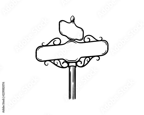 Line Art Vector Road Sign Board Symbol Logo Template Design Inspiration