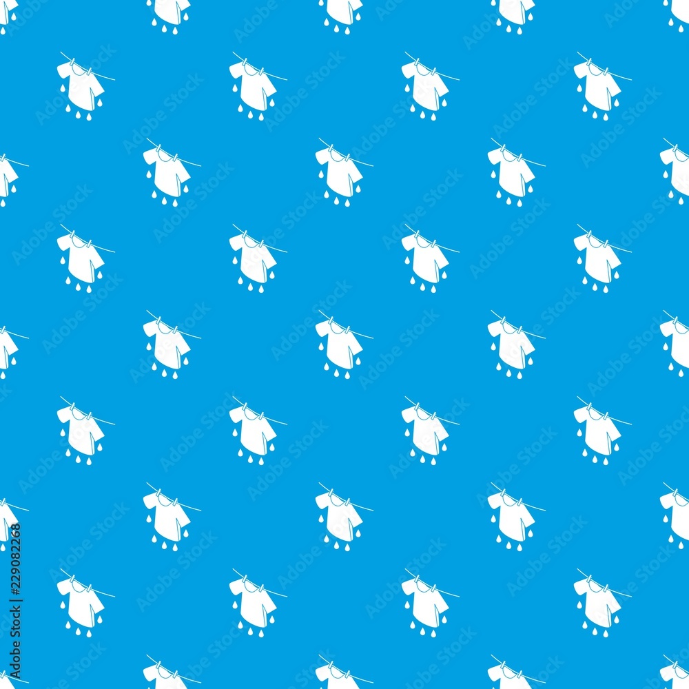 Shirt drying pattern vector seamless blue repeat for any use