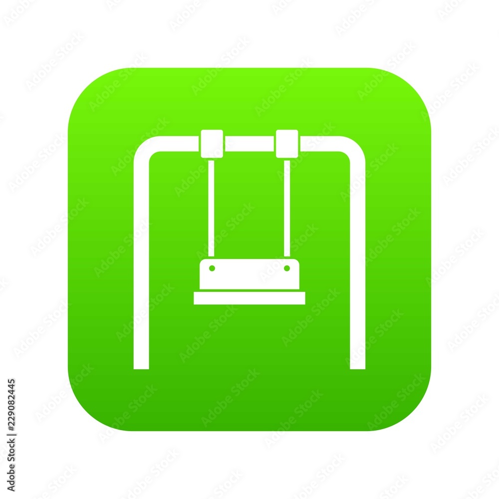 Swing icon digital green for any design isolated on white vector illustration Swing icon digital green for any design isolated on white vector illustration
