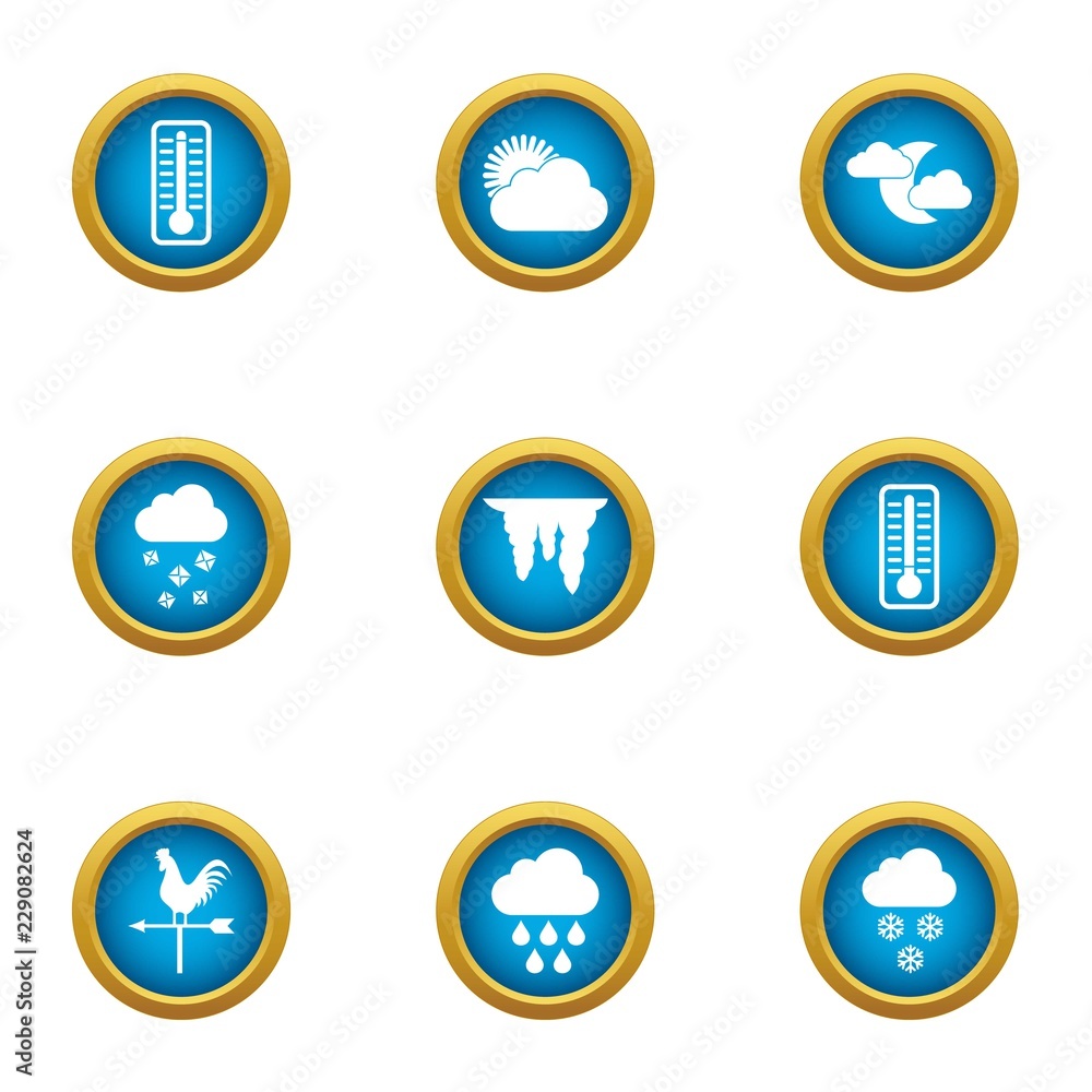 Context icons set. Flat set of 9 context vector icons for web isolated on white background