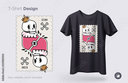 Funny skeleton illustration. Print on T-shirts, sweatshirts and souvenirs