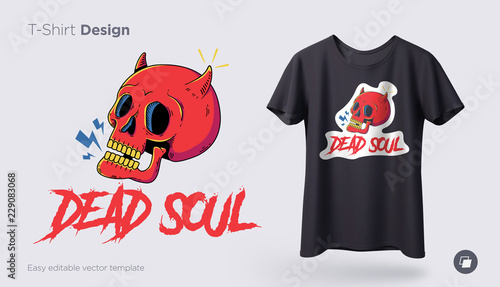 Funny skeleton illustration. Print on T-shirts, sweatshirts and souvenirs