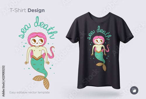 Funny skeleton illustration. Print on T-shirts, sweatshirts and souvenirs