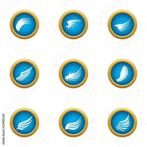 Nod icons set. Flat set of 9 nod vector icons for web isolated on white background