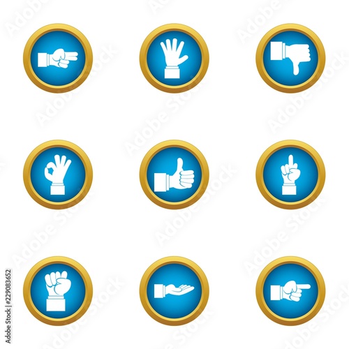 Bodily movement icons set. Flat set of 9 bodily movement vector icons for web isolated on white background