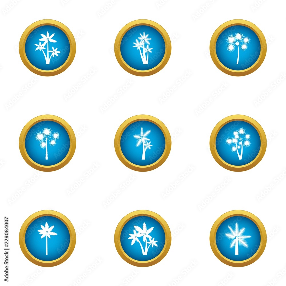 Leaf flower icons set. Flat set of 9 leaf flower vector icons for web isolated on white background Leaf flower icons set. Flat set of 9 leaf flower vector icons for web isolated on white background