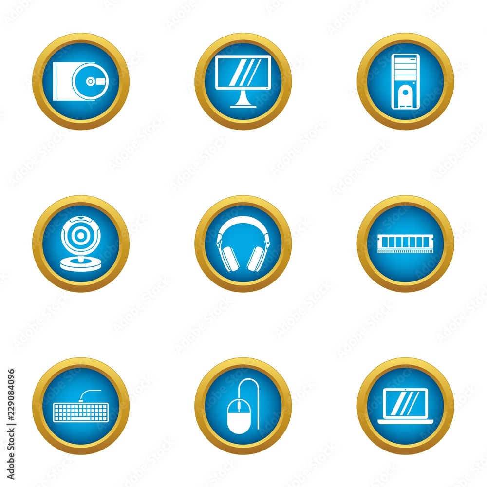 Information content icons set. Flat set of 9 information content vector icons for web isolated on white background Information content icons set. Flat set of 9 information content vector icons for web isolated on white background