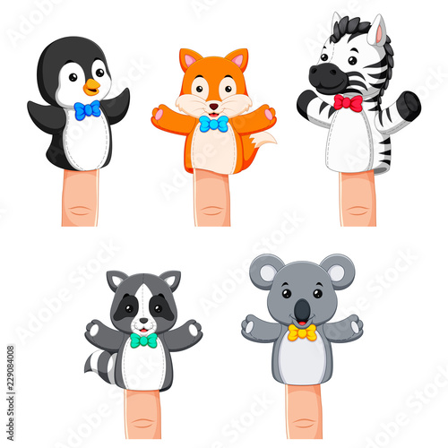 a cute collections of puppets wild animal