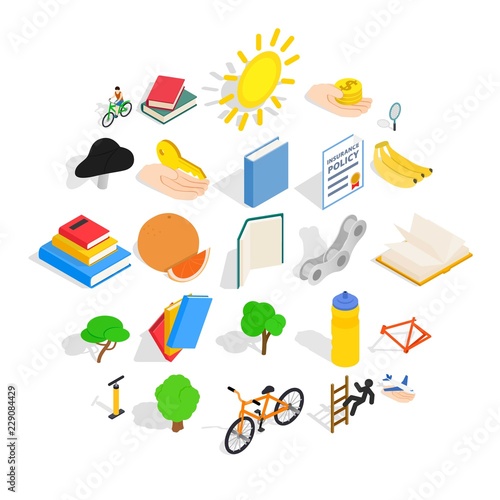 Stamina icons set. Isometric set of 25 stamina vector icons for web isolated on white background