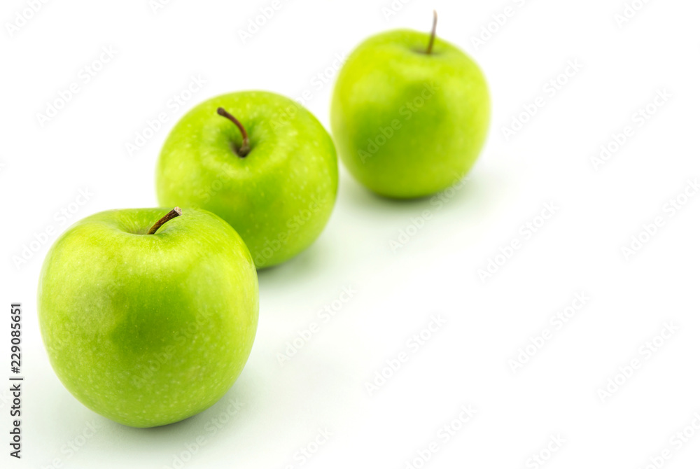 Ripe green apple isolated on white background Ripe green apple isolated on white background