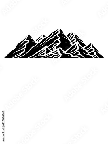 schwarz alpen berge h  gel wandern urlaug ferien radtour hoch oben klettern aufsteigen besteigen erklimmen berg clipart design kalt schnee snowboard ski fahren