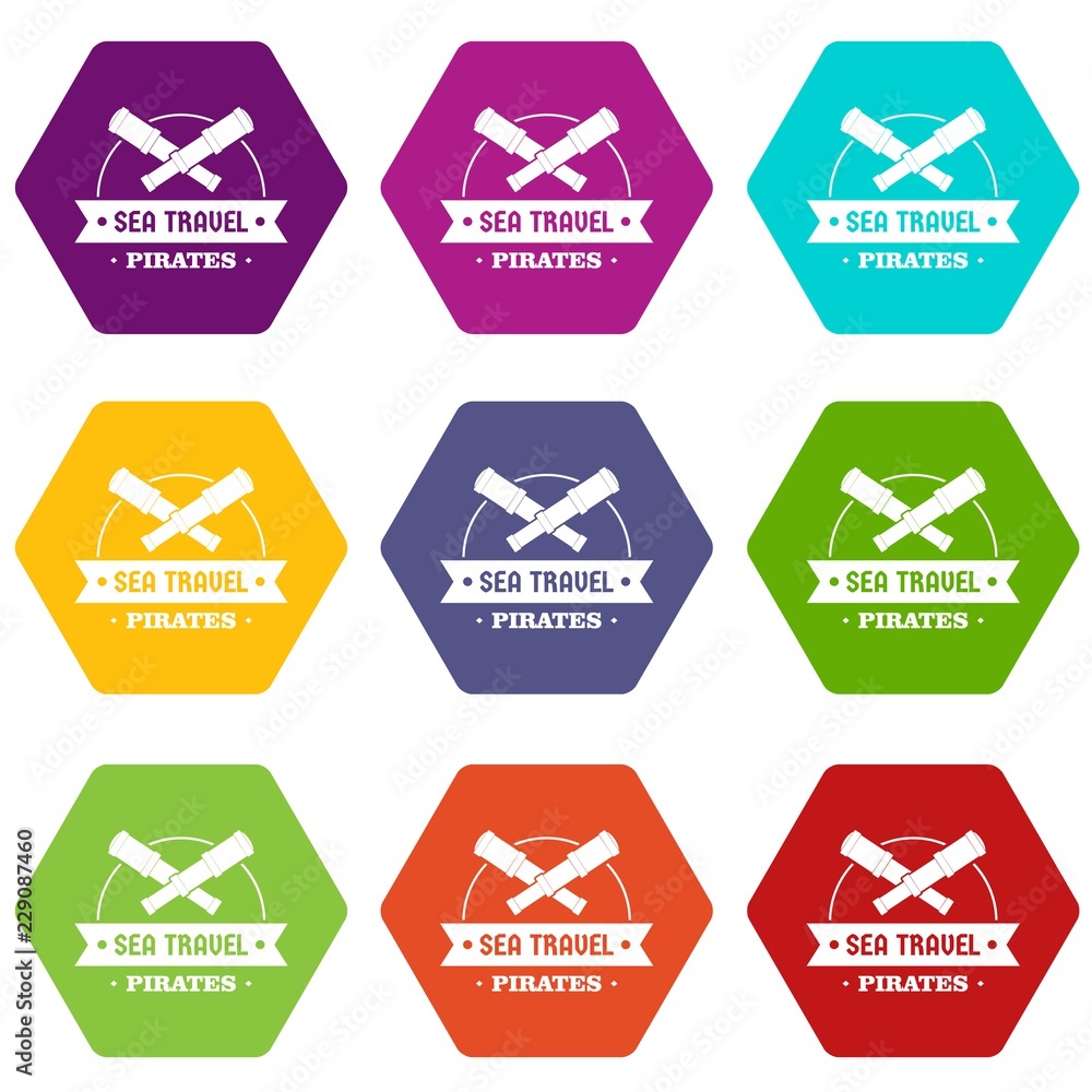 Sea travel icons 9 set coloful isolated on white for web Sea travel icons 9 set coloful isolated on white for web