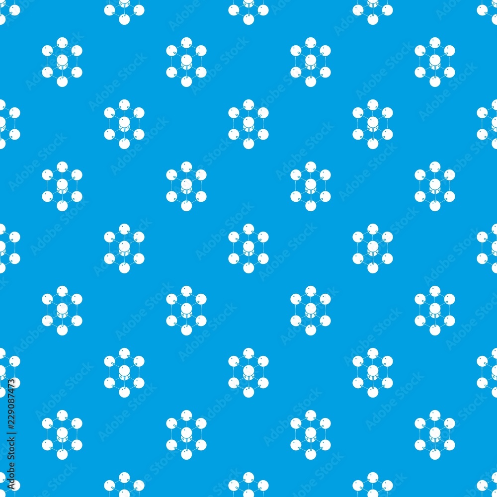 Cube molecule pattern vector seamless blue repeat for any use