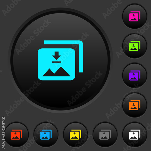 Download multiple images dark push buttons with color icons