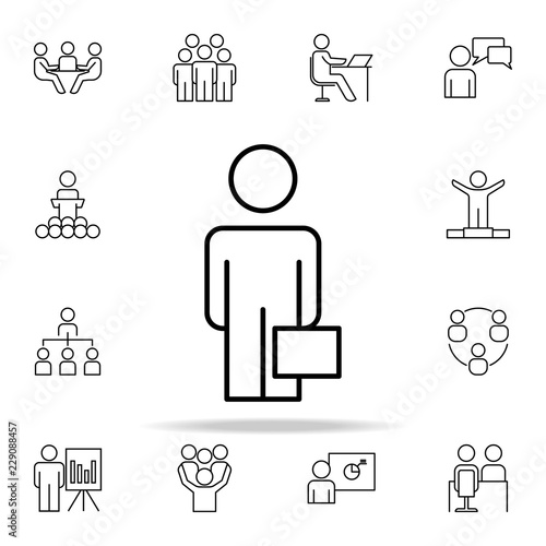 business man with a diplomat icon. Business Organisation icons universal set for web and mobile