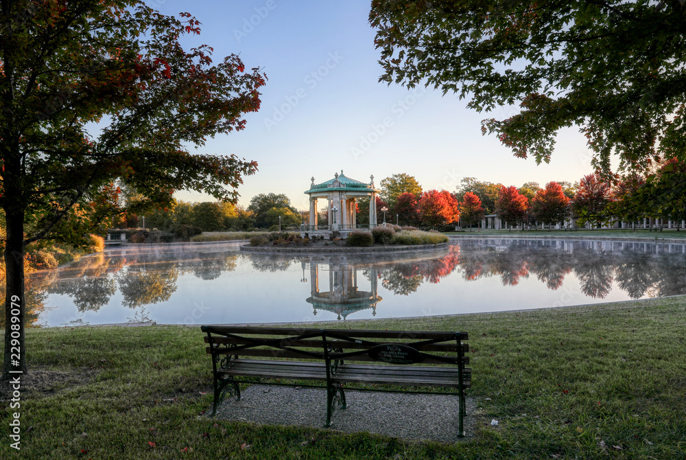 The bandstand located in Forest Park, St. Louis, Missouri.