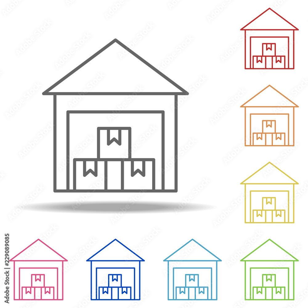 Warehouse icon. Elements of Global Logistics in multi color style icons. Simple icon for websites, web design, mobile app, info graphics Warehouse icon. Elements of Global Logistics in multi color style icons. Simple icon for websites, web design, mobile app, info graphics