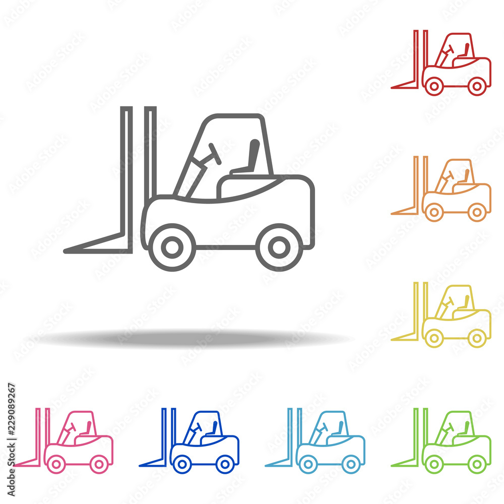 Forklift icon. Elements of Global Logistics in multi color style icons. Simple icon for websites, web design, mobile app, info graphics