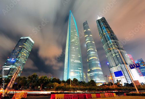 Canvas Print the night view of the lujiazui financial centre in shanghai china