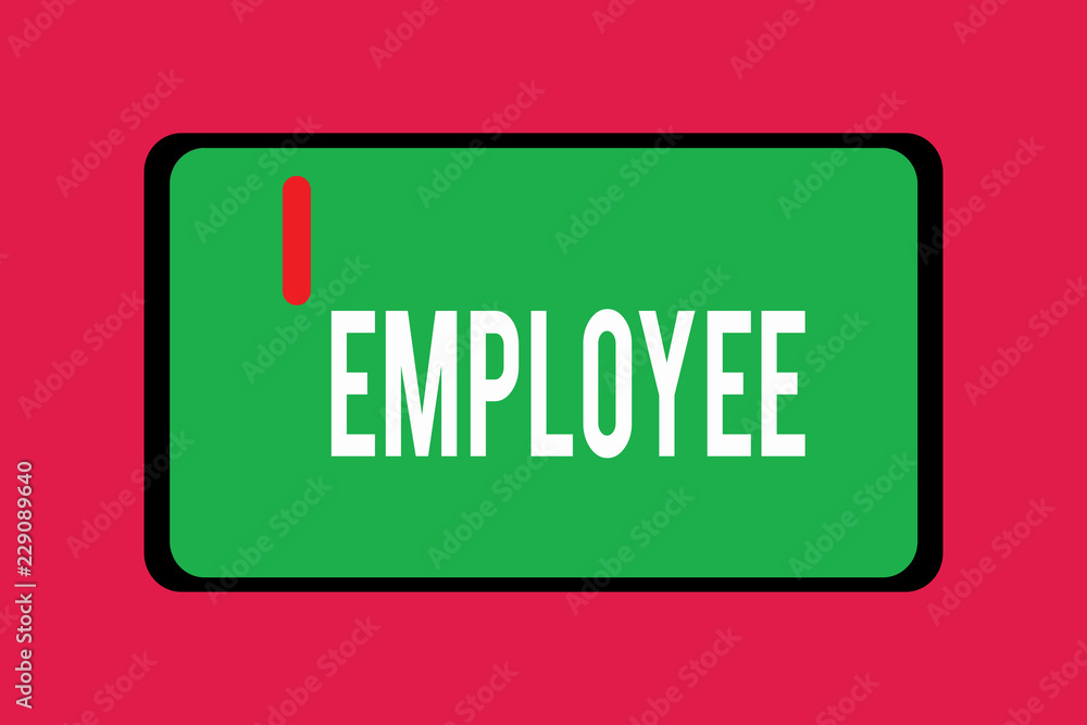 Word writing text Employee. Business concept for demonstrating employed for wages salary especially at non executive level. Word writing text Employee. Business concept for demonstrating employed for wages salary especially at non executive level.