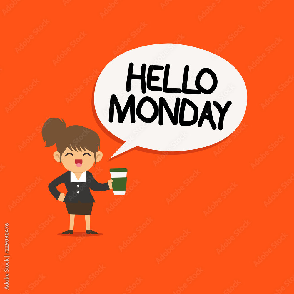 Handwriting text Hello Monday. Concept meaning Greeting Positive Message for a new day Week Starting. Handwriting text Hello Monday. Concept meaning Greeting Positive Message for a new day Week Starting.