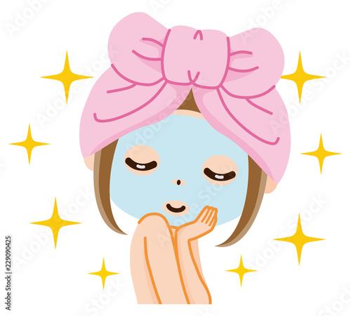 女性　フェイスパック