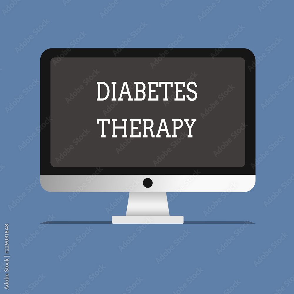 Word writing text Diabetes Therapy. Business concept for Set the patient s is blood glucose level to as close to normal. Word writing text Diabetes Therapy. Business concept for Set the patient s is blood glucose level to as close to normal.