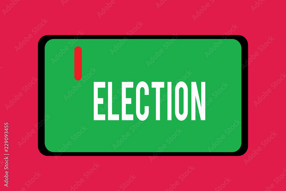 Word writing text Election. Business concept for formal and organized choice by vote demonstrating for political office. Word writing text Election. Business concept for formal and organized choice by vote demonstrating for political office.