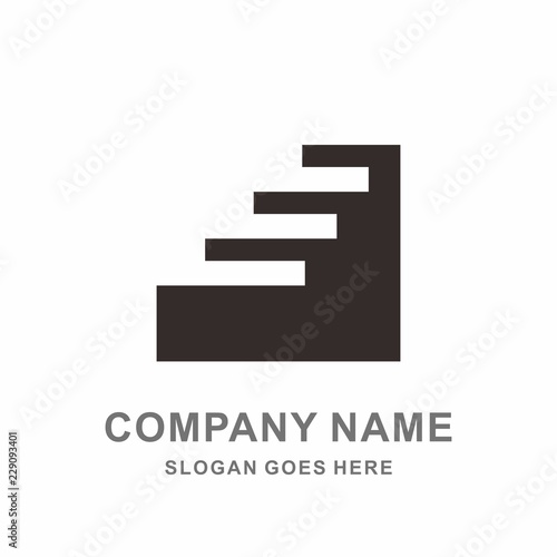 Building House Stairs Shape Architecture Interior Construction Real Estate Business Company Stock Vector Logo Design Template