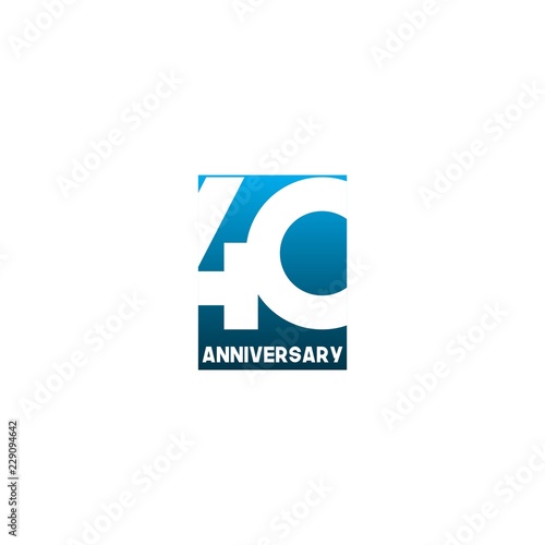 40 Year Anniversary Vector Template Design Illustration