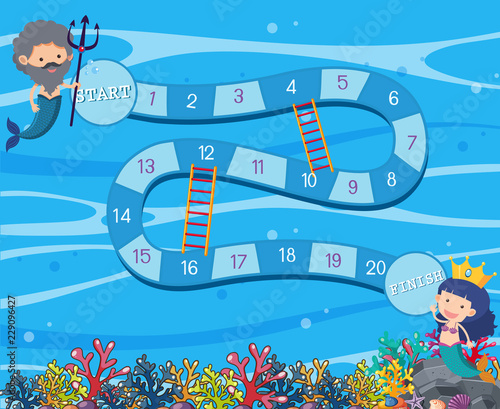 Underwater board game template