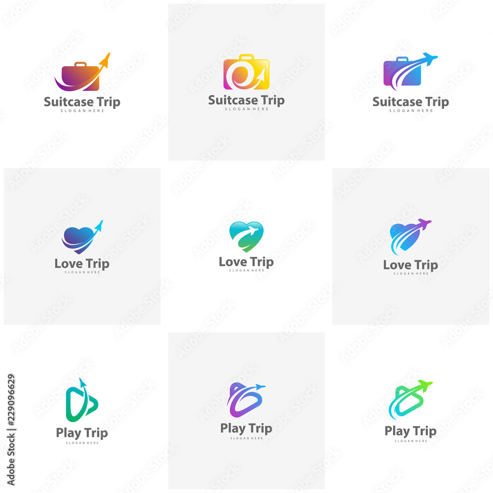 Set of Travel logo design Vector template Set of Travel logo design Vector template