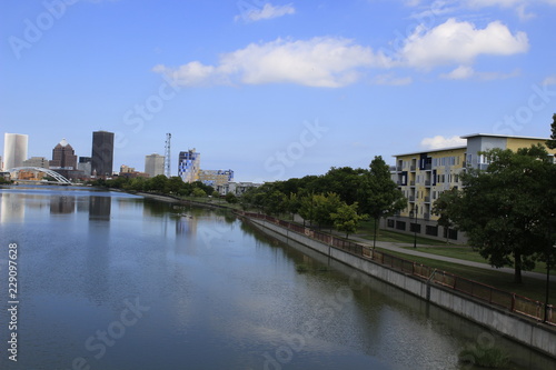 ROCHESTER NY SKYLINE ON A SUNNY DAY