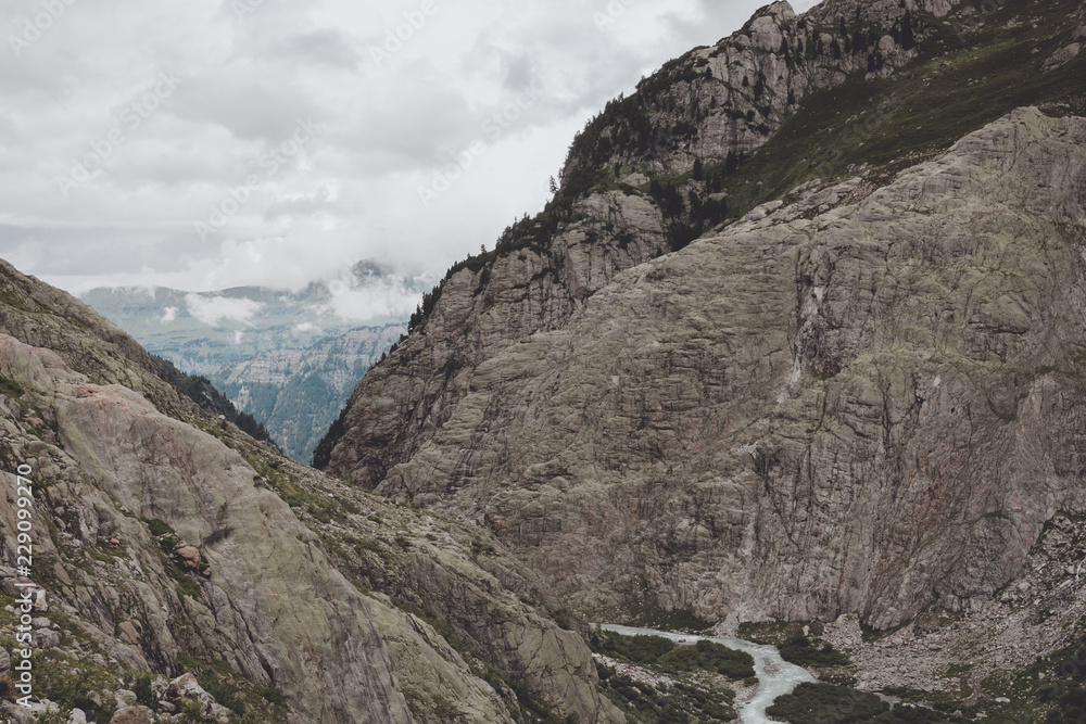 View closeup river scenes in mountains, national park Switzerland, Europe. Summer landscape, sunshine weather and sunny day View closeup river scenes in mountains, national park Switzerland, Europe. Summer landscape, sunshine weather and sunny day