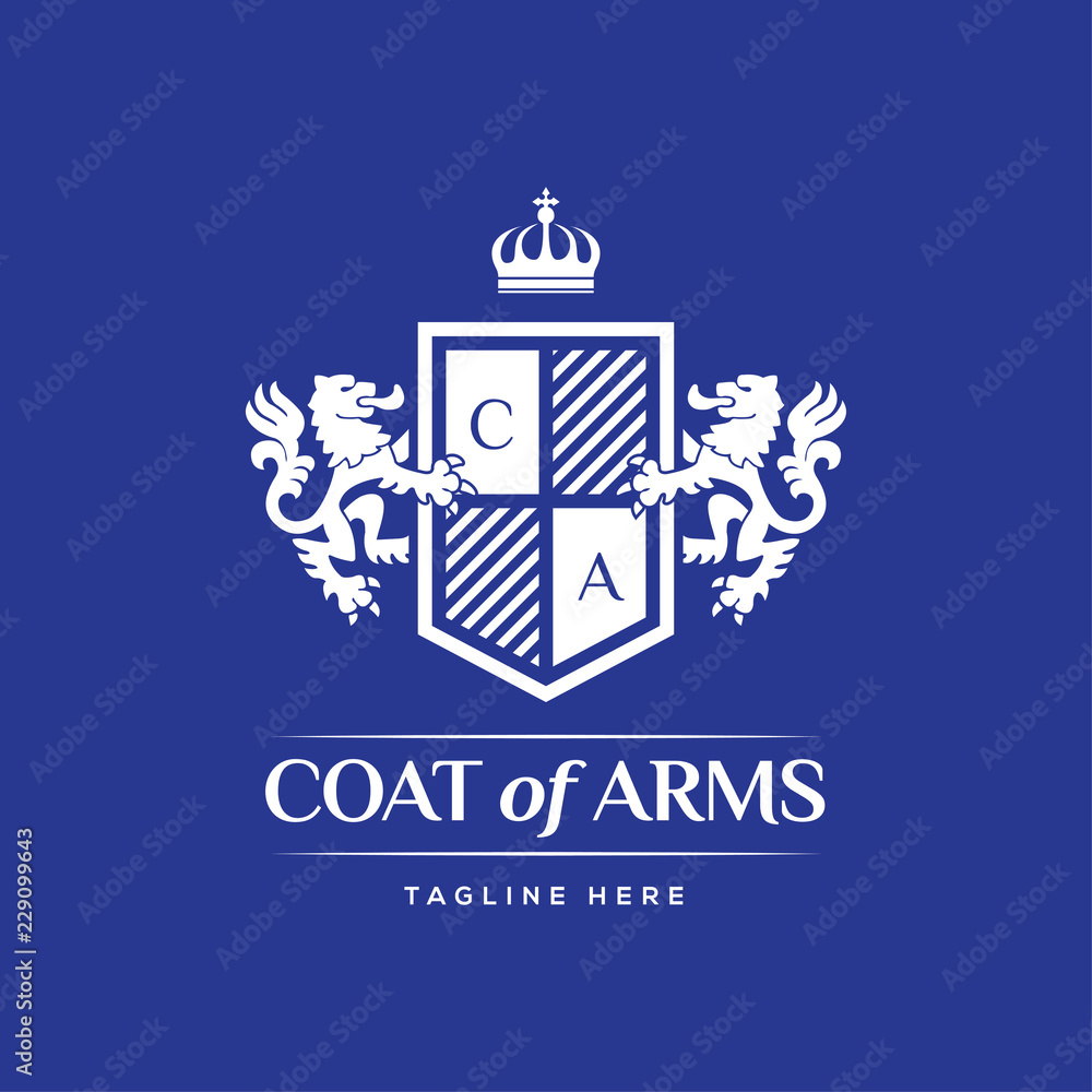 Coat Of Arms Heraldic Luxury Logo Design Concept