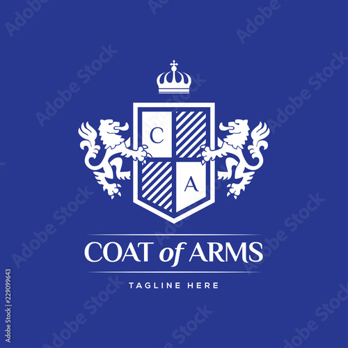 Coat Of Arms Heraldic Luxury Logo Design Concept