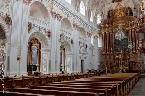 Lucerne  Switzerland - July 3  2017  Interior of Jesuit Church in city center of Lucerne  Switzerland  Europe