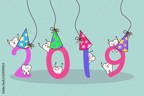 happy new year with tooth