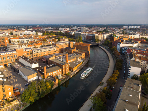 Drone view on Berlin and Spree