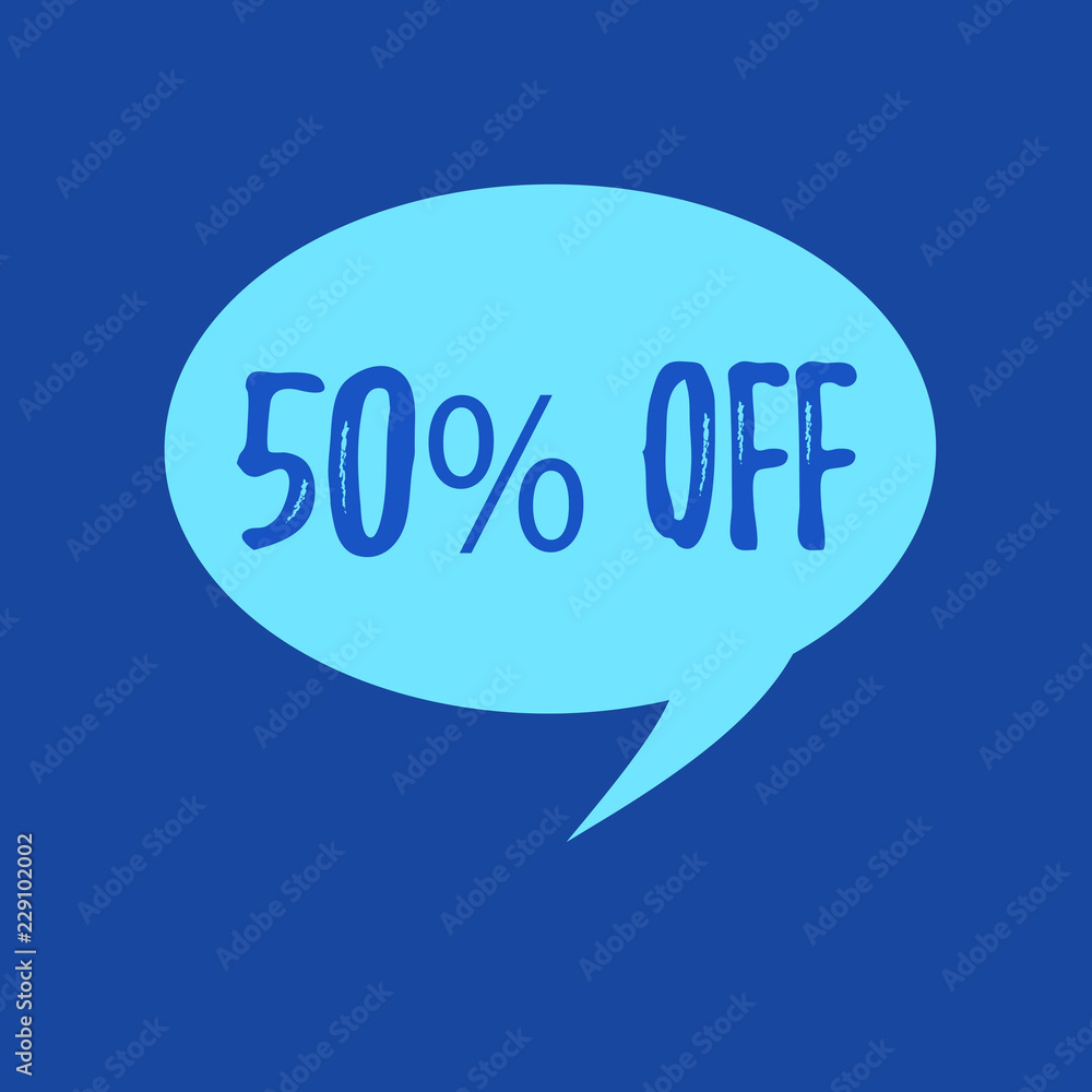Text sign showing 50 Off. Conceptual photo Discount of fifty percent over regular price Promotion Sale Clearance. Text sign showing 50 Off. Conceptual photo Discount of fifty percent over regular price Promotion Sale Clearance.