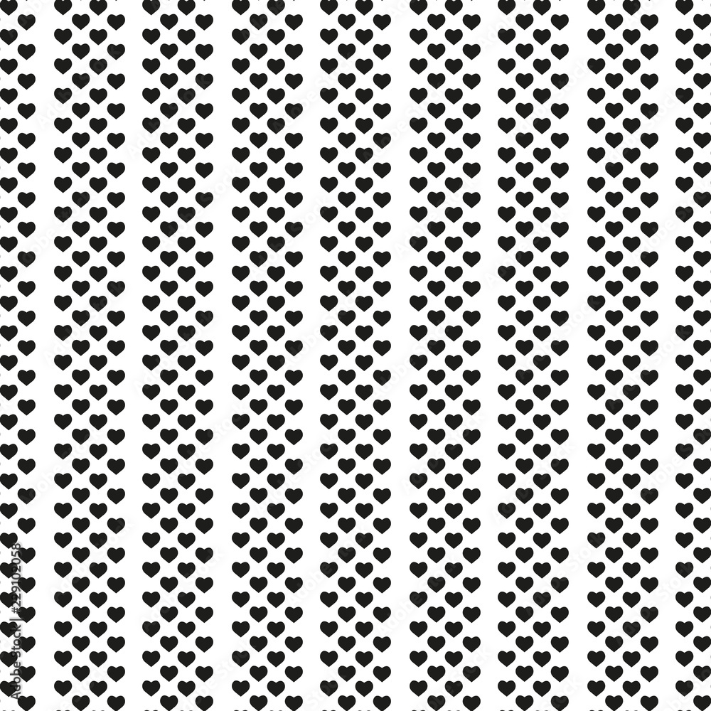 Black heart seamless pattern on white background vector. Minimalist style. Black heart seamless pattern on white background vector. Minimalist style.