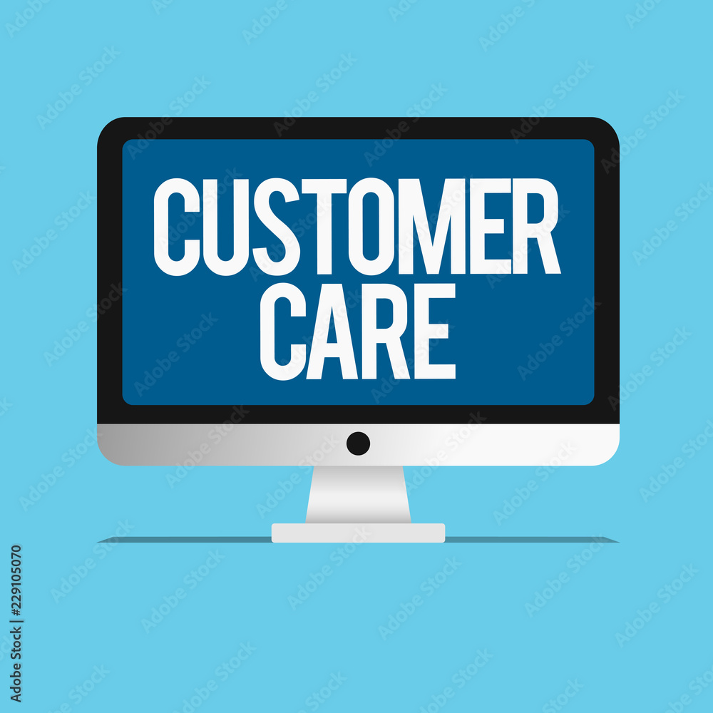 Conceptual hand writing showing Customer Care. Business photo showcasing Process of eyeing clients to best ensure their satisfaction.