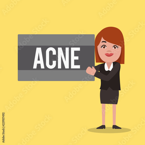 Word writing text Acne. Business concept for Skin disease involving the oil glands at the base of hair follicles. © Artur