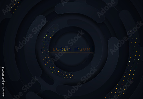 Black modern vector background overlap multi paper lighting square 