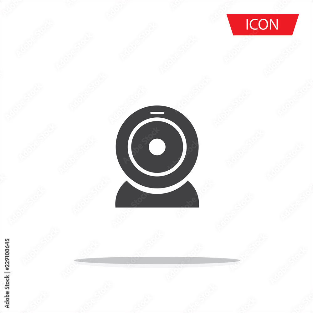 Webcam sign icon, Web video chat symbol, Camera chat isolated on white background. Webcam sign icon, Web video chat symbol, Camera chat isolated on white background.