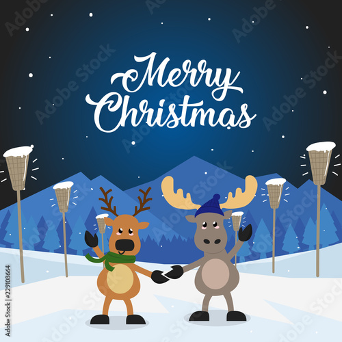 Christmas Card Include Winter Forest Animal