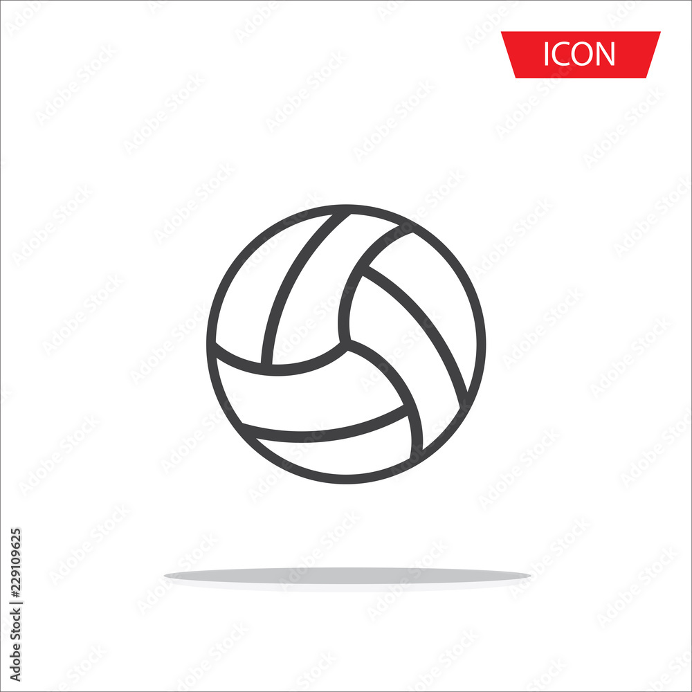 Volleyball Icon vector, outline volleyball Icon vector on white background.