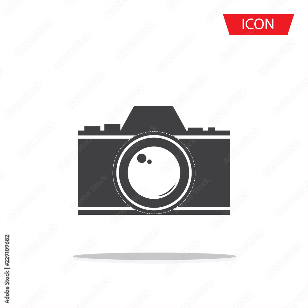 Camera Icon in trendy flat style isolated on white background Camera Icon in trendy flat style isolated on white background