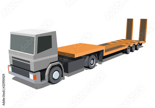 Low loader trailer truck icon